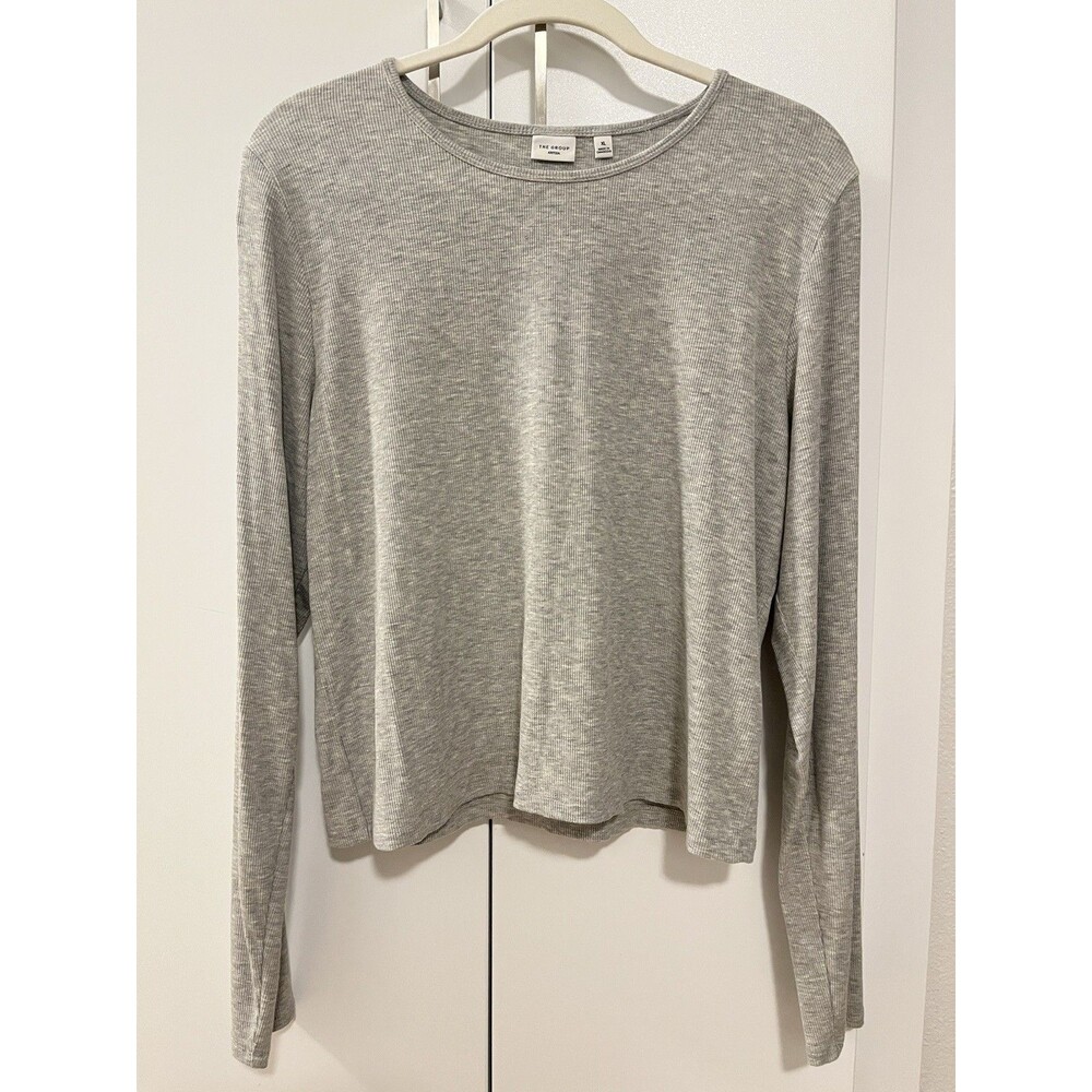 NWOT ARITZIA The Group Everyday Long Sleeve Top Gray XL - Soft Ribbed Essential